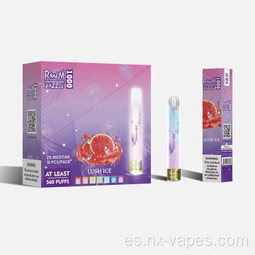 Venta caliente Randm Dazzle 1000 Pen de vape desechable